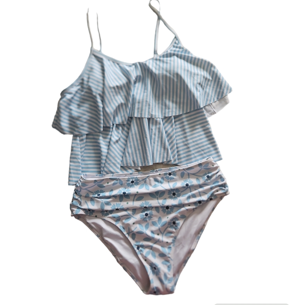 Beachsissi Tankini Bathing Suit High Waisted Tummy Control 2 Piece
